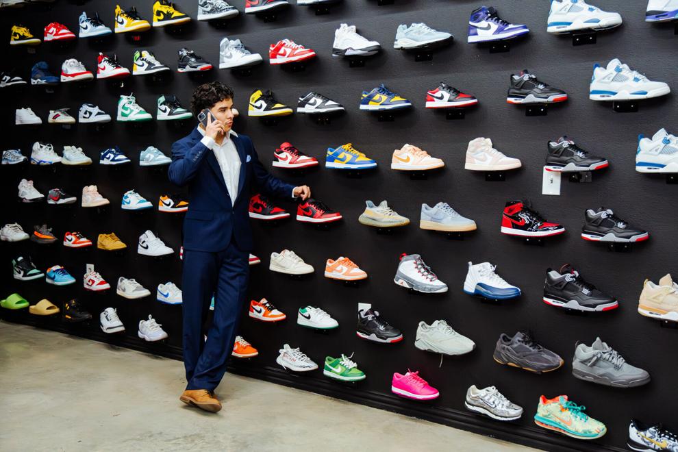 Joachim Gutierrez in front of sneakers