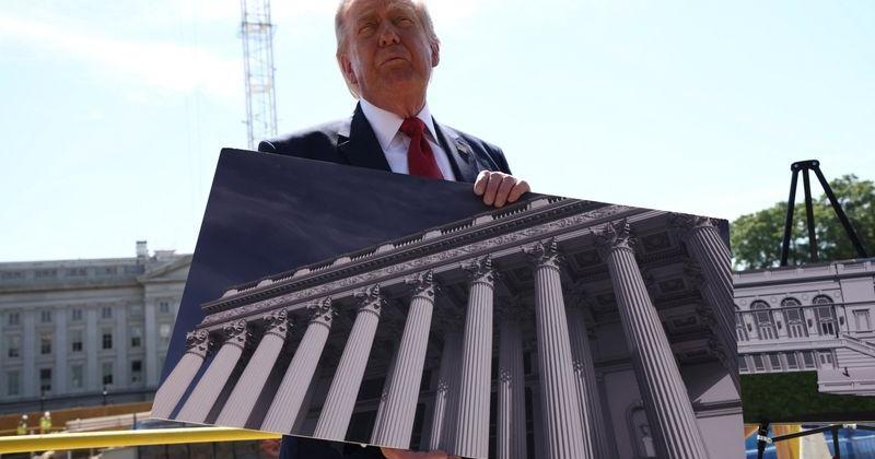 The site of ongoing construction of the planned White House ballroom in Washington