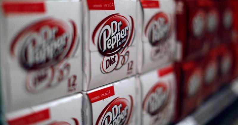Dr Pepper soda cans for sale are pictured at a grocery store in Pasadena