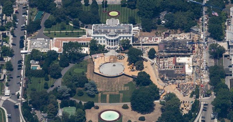 White House helipad construction, in Washington