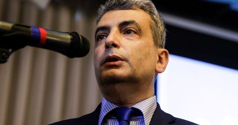 Lev Shlosberg, member of the political party Yabloko, attends the party's congress in Moscow, Russia