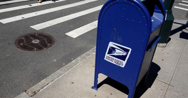 FILE PHOTO: A United States Postal Service mailbox is seen in Manhattan, New York City
