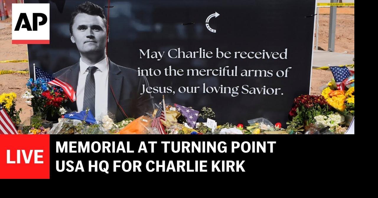 LIVE: Memorial at Turning Point USA HQ after man arrested in Charlie Kirk shooting
