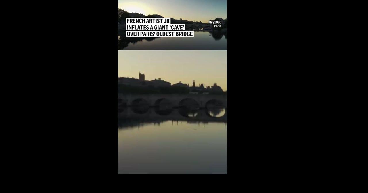 French artist JR inflates a giant ‘cave’ over Paris’ oldest bridge | Ap ...