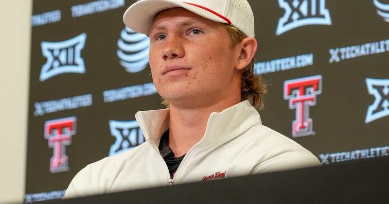 Texas Tech's Will Hammond speaks to the media during local media day, Tuesday, Aug. 4, 2026, at Galaxy Stadium.