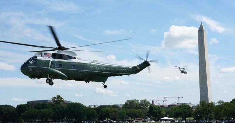 FILE PHOTO: U.S. President Trump boards Marine One at the White House in Washington