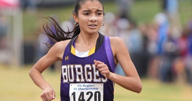 El Paso Burges' Sayuri Ulloa competes in the Region I-5A cross country meet Tuesday, Oct. 27, 2026, at Mae Simmons Park.