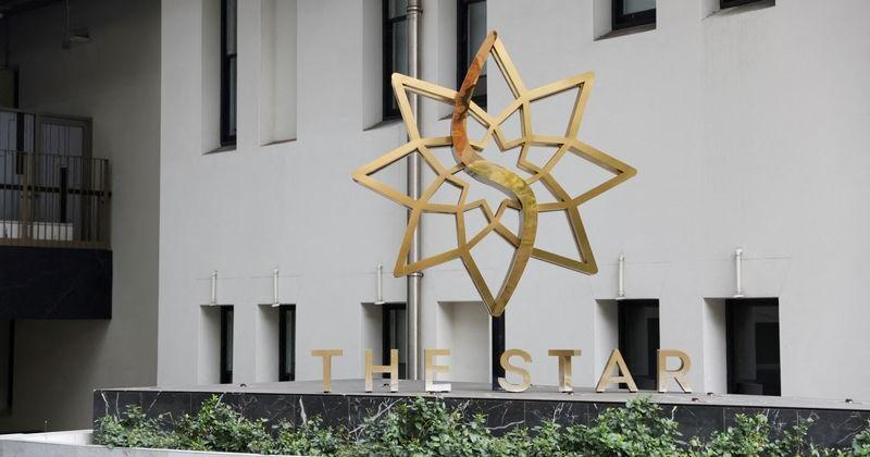 FILE PHOTO: A view of signage at Star Entertainment's The Star casino in Sydney