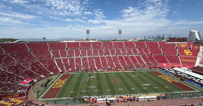 Los Angeles Memorial Coliseum during the Week 0 game between Southern California Trojans and San Jose State Spartans.