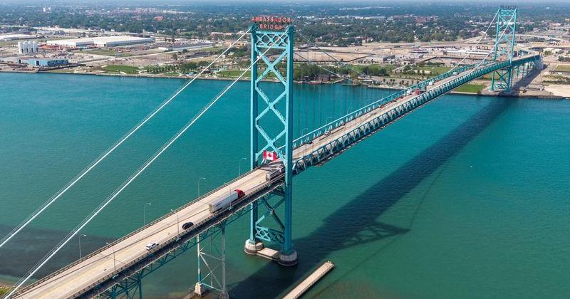 FILE PHOTO: Ambassador Bridge connecting Canada and the US