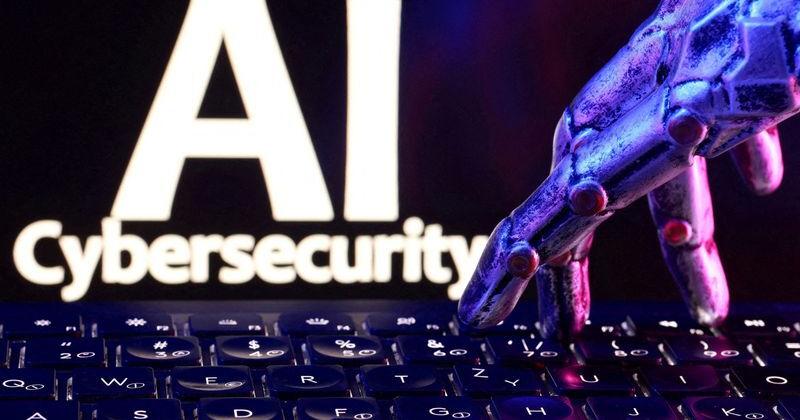 AI cybersecurity illustration