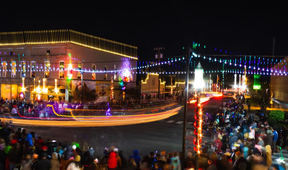 Mainstreet Lufkin Lighted Christmas Parade floats through downtown