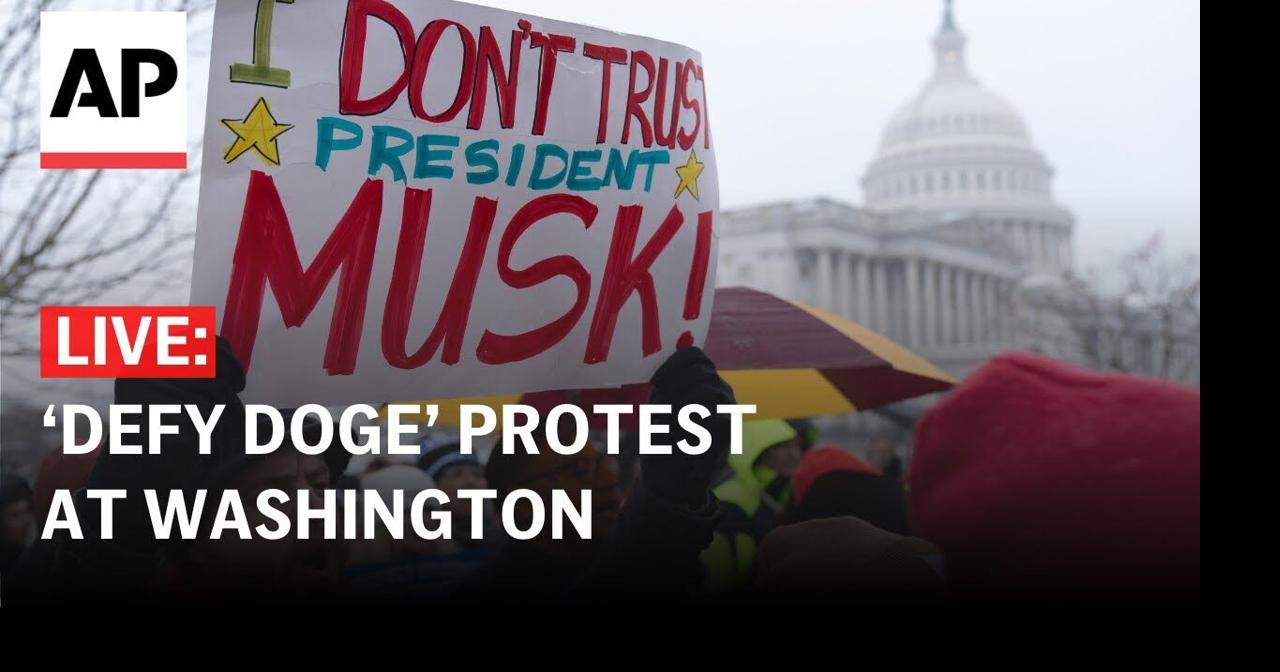 LIVE: Demonstrators gather in Washington for ‘Defy DOGE’ protest | Ap ...