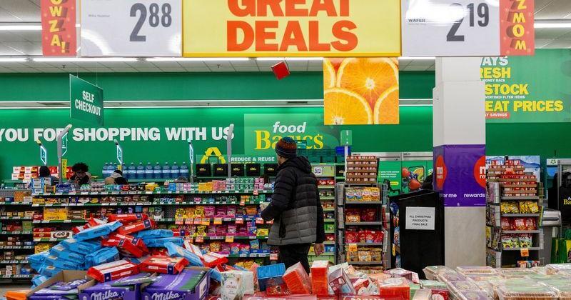 People shop in a grocery store in Mississauga