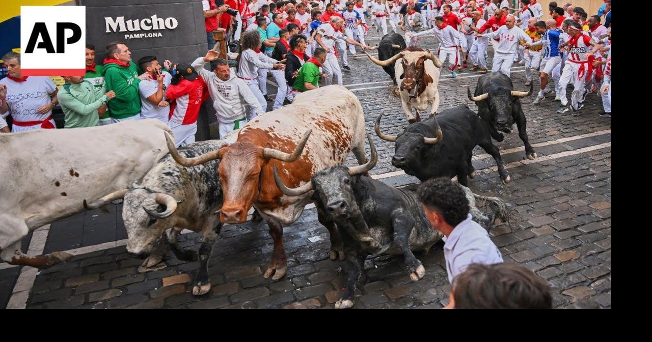 7 suffer minor injuries after second day of bull run in Pamplona, Spain