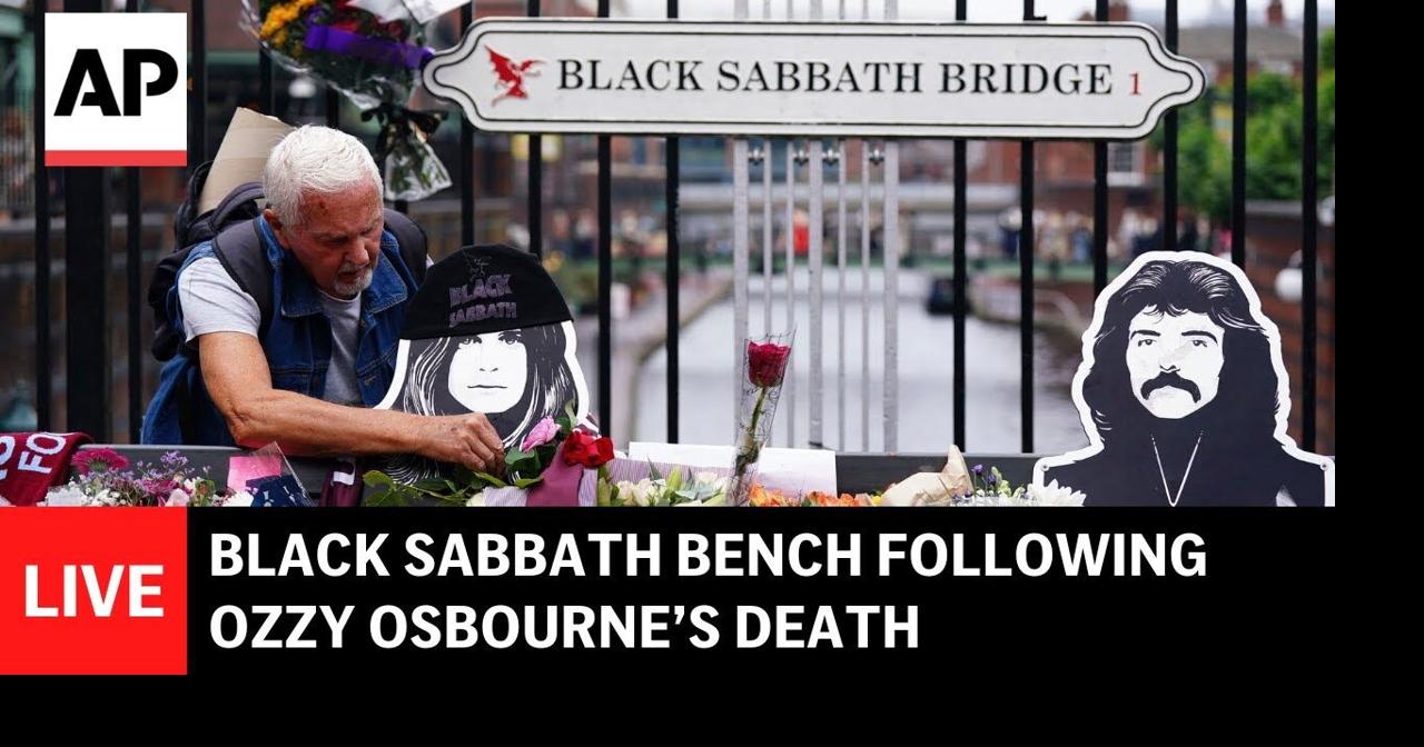 LIVE: View of Birmingham’s Black Sabbath bench following Ozzy Osbourne ...