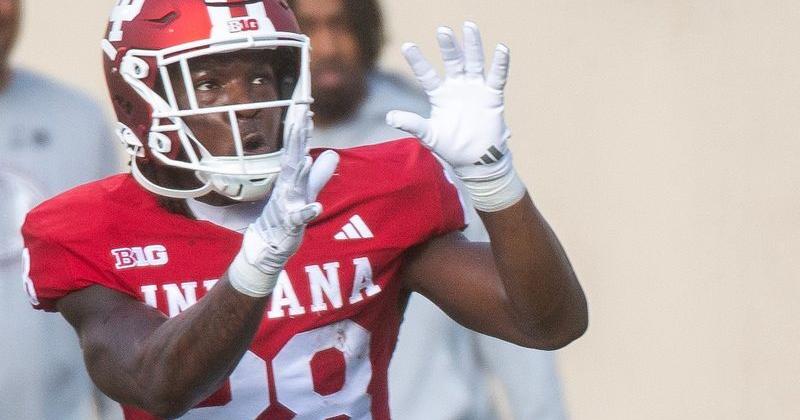 Indiana's Khobie Martin (28) during spring practice at Memorial Stadium on Tuesday, March 31, 2026.