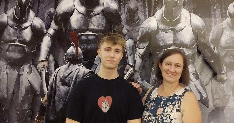 Simon Sudol, 19, and his mother Aneta Pierog Sudol wait to see 