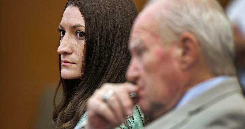 Lindsay Clancy watches jurors as they enter the courtroom in the morning to start their second day of deliberations. Jury deliberations continue in the Lindsay Clancy triple murder case in Plymouth Superior Court, Plymouth Mass. on Friday, August 28, 2026.