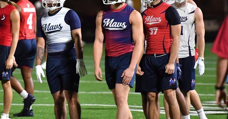 Memorial High School football players practice during day one of football two-a-days on, Monday, Aug. 3, 2026, in Wichita Falls.