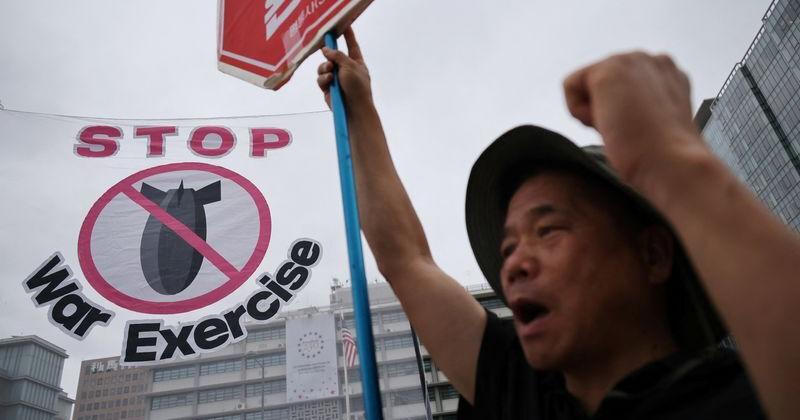 Protesters in Seoul rally against U.S.-South Korea joint military exercise