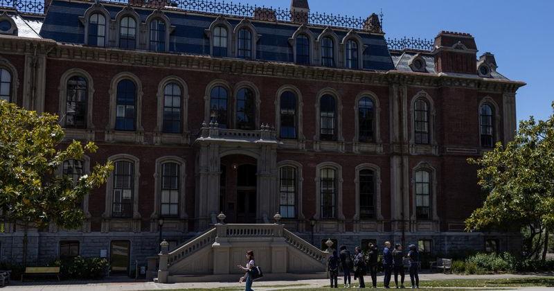 Prospective students tour the University of California, Berkeley campus before beginning of the new semester