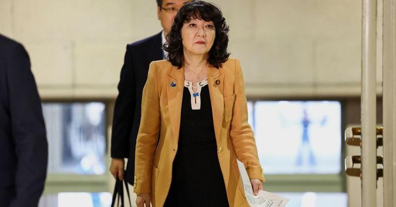 Japan's Finance Minister Satsuki Katayama speaks to the media about the U.S.-Japan joint forex action, in Tokyo