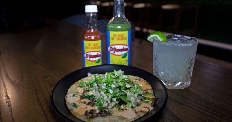 The Smash Taco at Lockheart Restaurant in Newton, Sept. 28, 2026. It’s made with a smashed burger, shredded cheese, lettuce, onion, cilantro, pickles and spicy aioli.