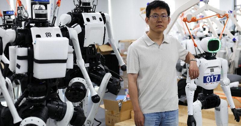 Jack Guo at the Beijing Humanoid Robot Innovation Center in Beijing
