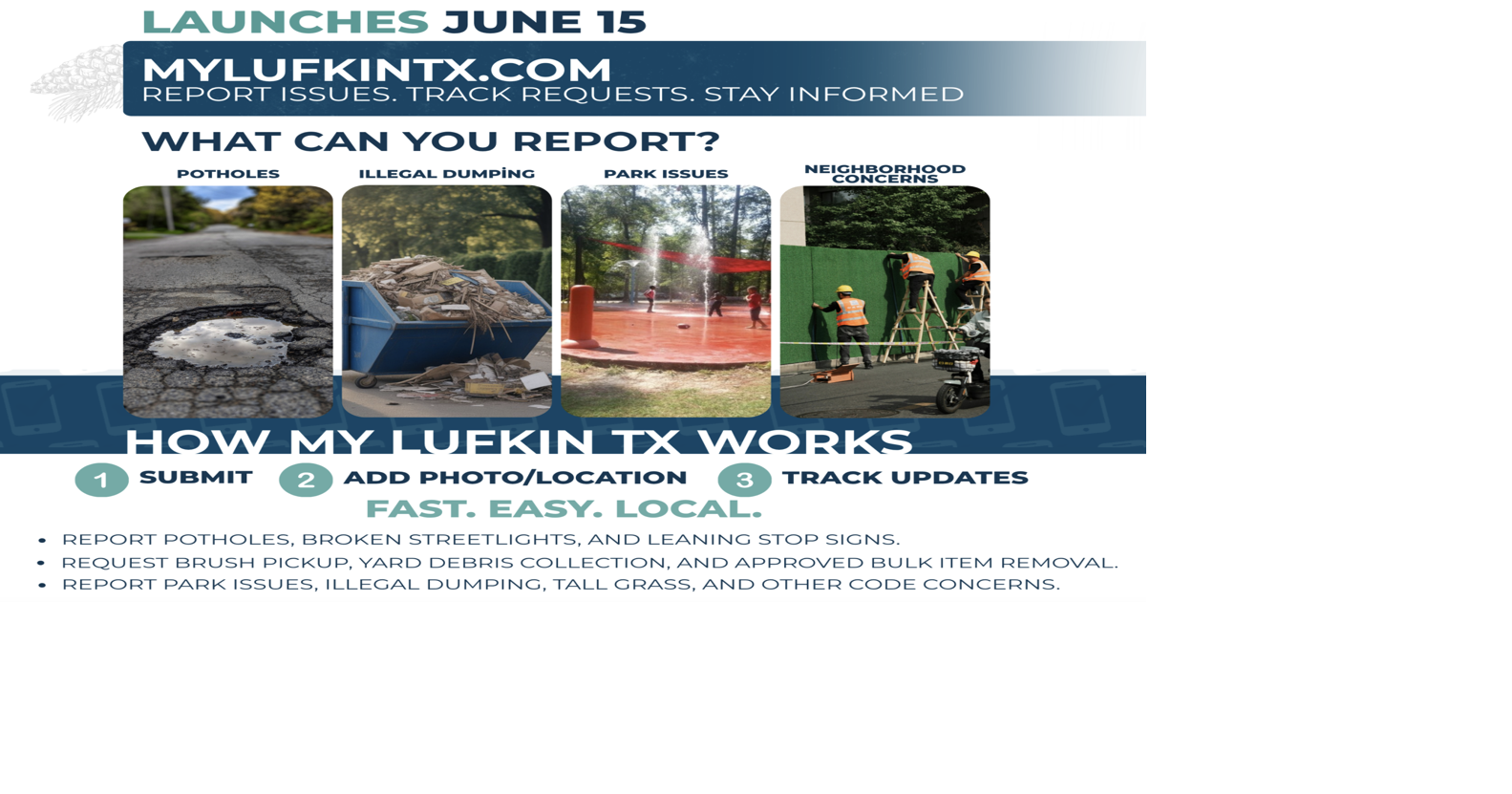 City of Lufkin to launch MyLufkinTX service request application June 15