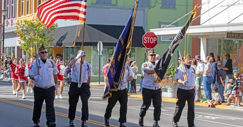 The Fremont VFW Post 2947 Color Guard marched in the 2025 Labor Day Parade, in downtown Fremont on Sept.1.