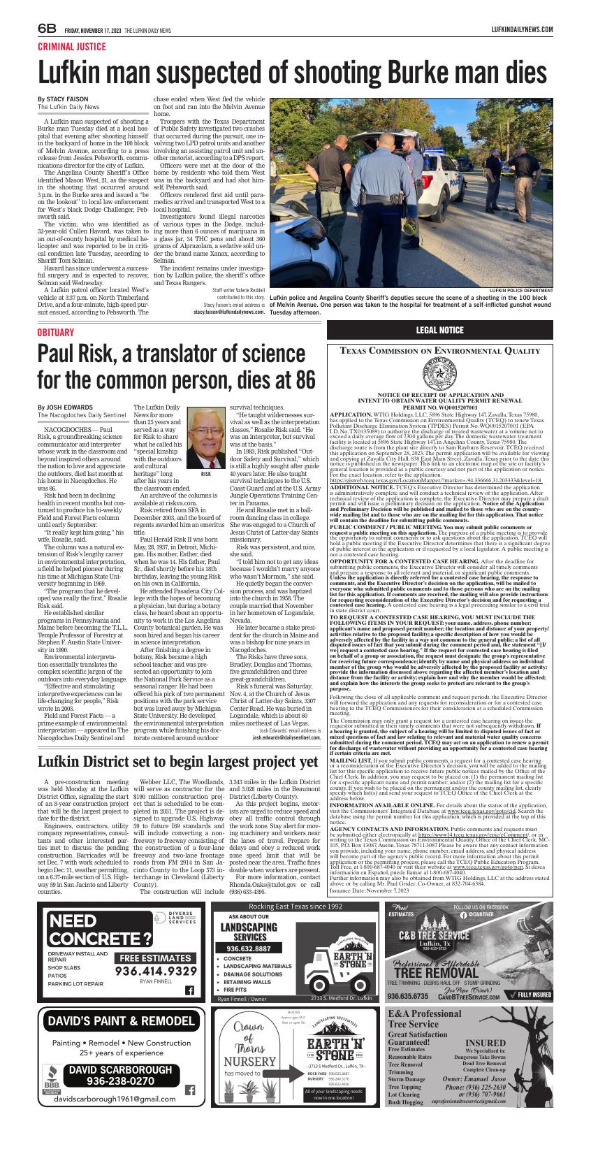 Page B6 Lufkin Daily News EEdition