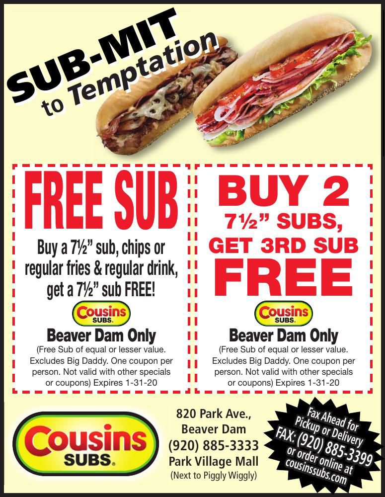 Printable Cousins Subs Coupons Printable World Holiday
