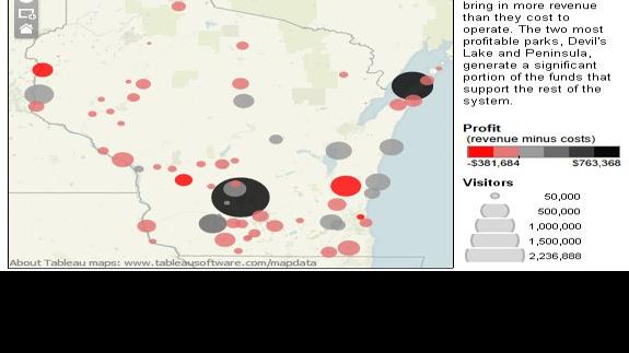 Interactive Map Wisconsin S Most Profitable State Parks Data Madison Com