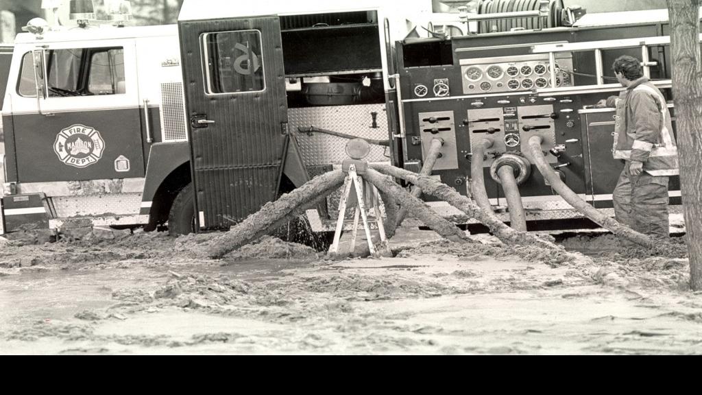 Central Storage & Warehouse, fire truck in melted butter in 1991 fire