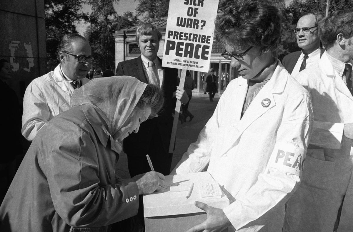 Demonstration Moratorium Day in Boston Anti War Supporters