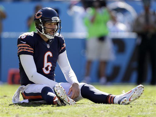 Jay Cutler looks thrilled to be playing for the Bears