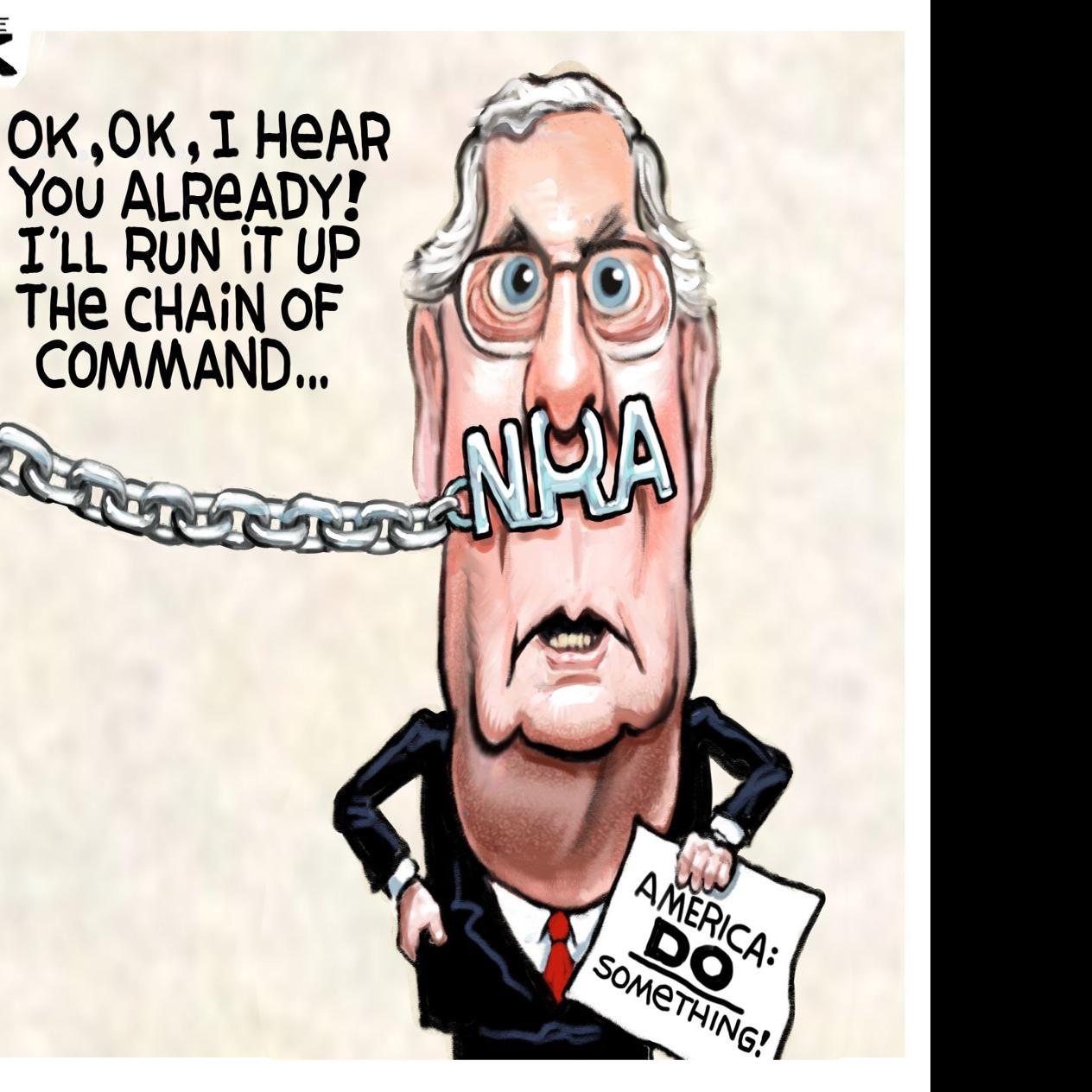 Mitch Mcconnell Chained To The Nra In Steve Sack S Latest Political Cartoon Opinion Cartoon Madison Com