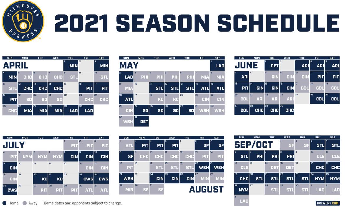 Milwaukee Brewers 2021 schedule