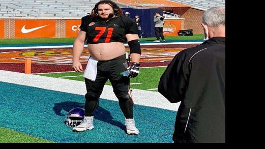 UW-Whitewater's Quinn Meinerz's belly blows up Twitter as ...