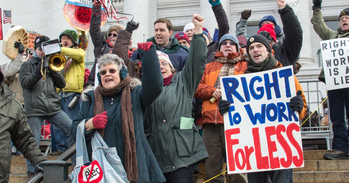 Right-To-Work Protest