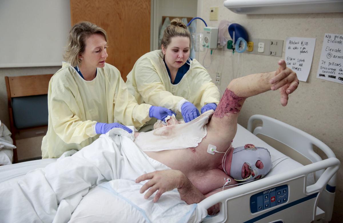 Gibson and nurse caring for patient