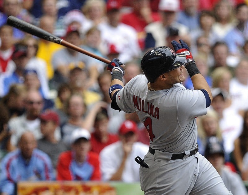 Cardinals' Yadier Molina homers in first at-bat while wearing