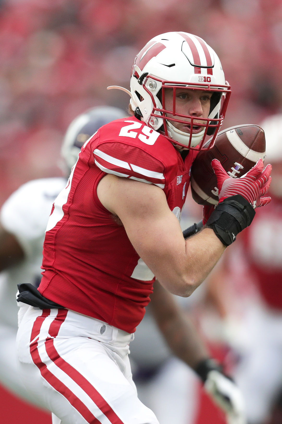 Walk-on Brady Schipper provided depth in the Badgers backfield in