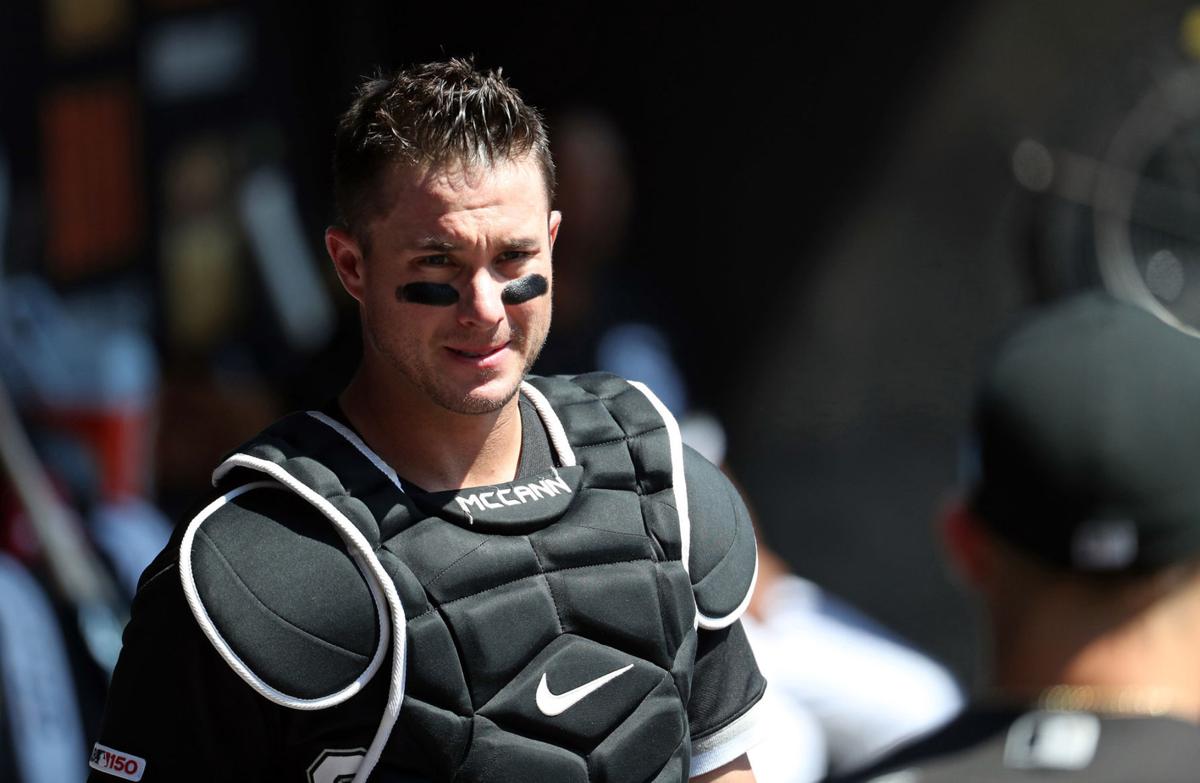 Chicago White Sox catcher James McCann before a game Thursday, Aug. 29, 2019, at Guaranteed Rate Field in Chicago.