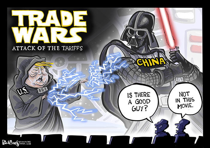 Image result for trump china trade war cartoon