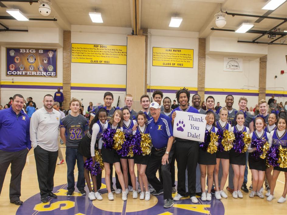 Prep Basketball Dale Hackbart Presents East High School With Gold Ball High School Basketball Madison Com