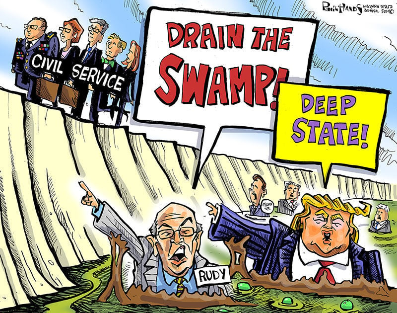 Hands On Wisconsin Rudy Giuliani And Donald Trump Wallow In The Swamp Opinion Cartoon Madison Com