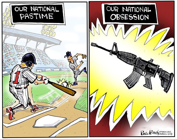 Hands On Wisconsin Our National Obsession With Guns Opinion Cartoon Madison Com