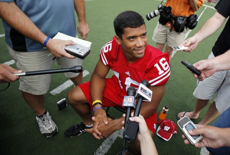 Russell Wilson not fazed by transfer to Wisconsin 